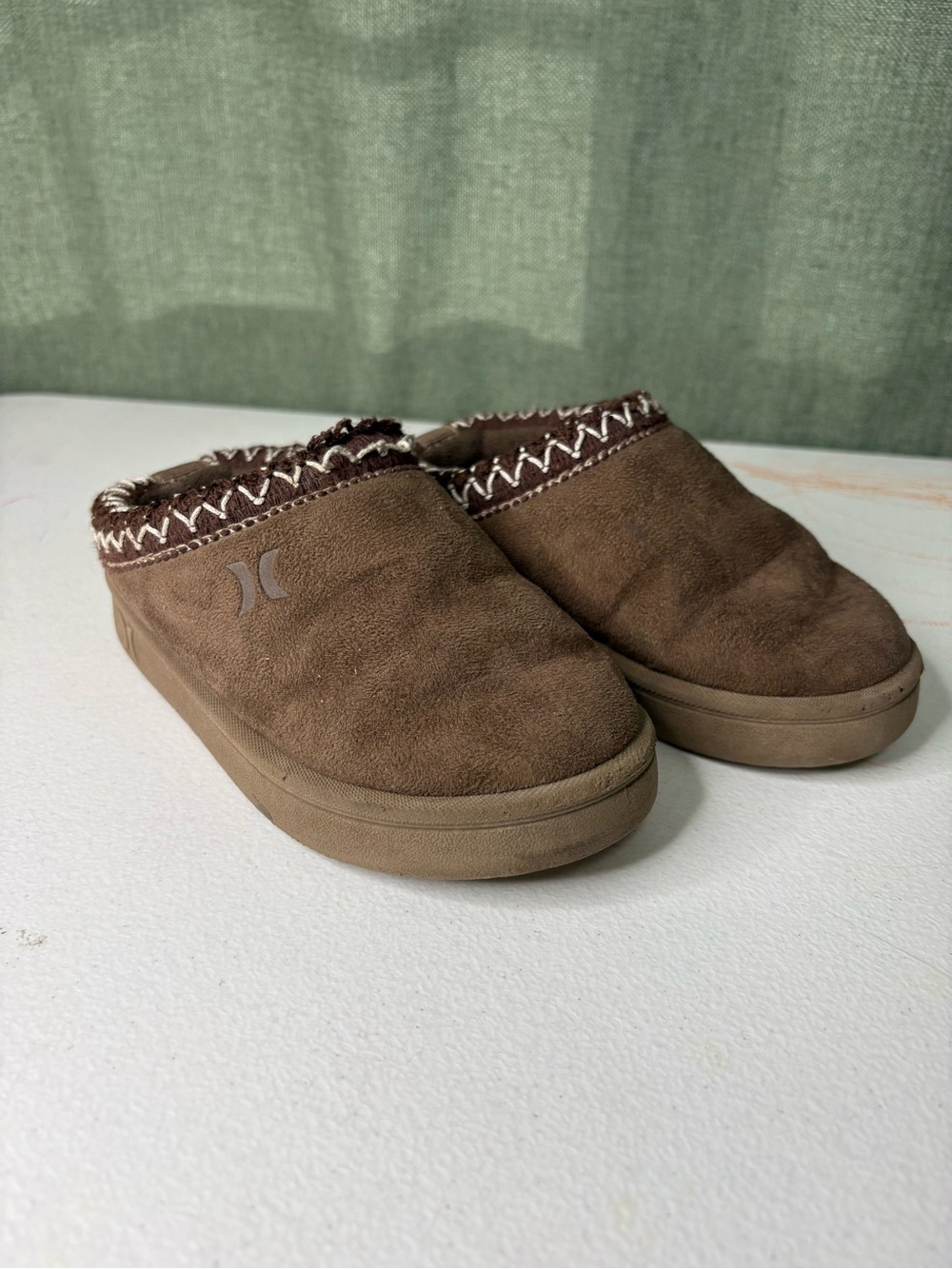 Hurley Kids Modi Slippers Faux Fur Lined Slip On Clogs Size 10